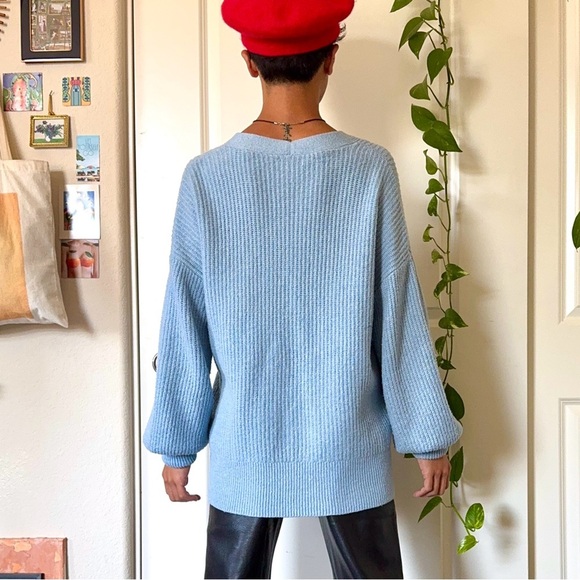 Baby Blue Nine West Oversized Cardigan - Picture 4 of 7
